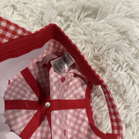 Old Navy womens adjustable baseball hat ALOHA red gingham NWT picnic - Picture 6 of 8